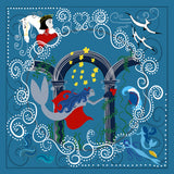 DELUGE Mermaid Fairytale Silk Twill Scarf