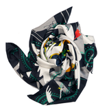 HUSH Charcoal Black/City Snow White Fairytale Silk Twill Scarf