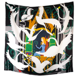 HUSH Charcoal Black/City Snow White Fairytale Silk Twill Scarf