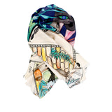 HIDDEN LUCK Silk Scarf Shawl Hand Drawn Tarot Cards Illustrations