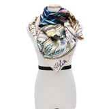 HIDDEN LUCK Silk Scarf Shawl Hand Drawn Tarot Cards Illustrations