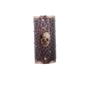 Swarovski Crystals Skull "Bare Bones" Pillar Candle Unscented