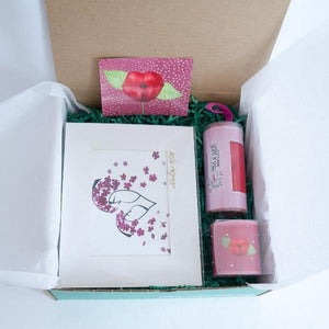 KISS ME LOVELY BOX Gift Set For Her Scarf, Candle, Print