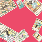 LUCKY BREAK Silk Scarf Neckerchief Tarot Cards Illustrations